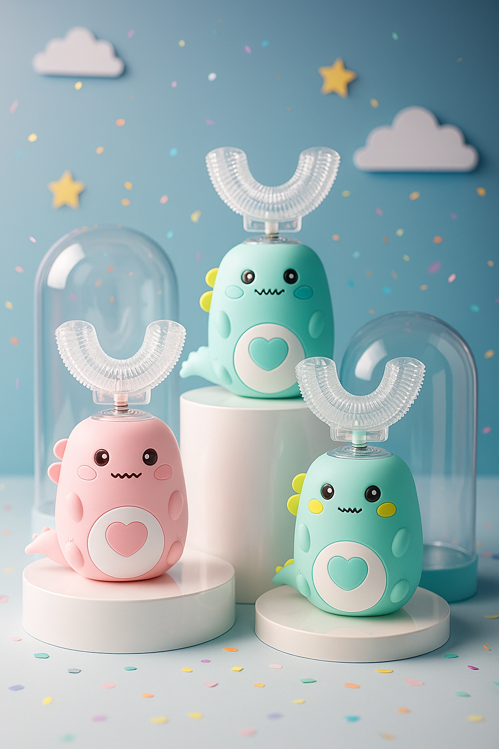 Children'S Electric Toothbrush Food Grade Silicone Oral 360 Degree Automatic Usb Charging Smart Children'S Toothbrush U-Shaped