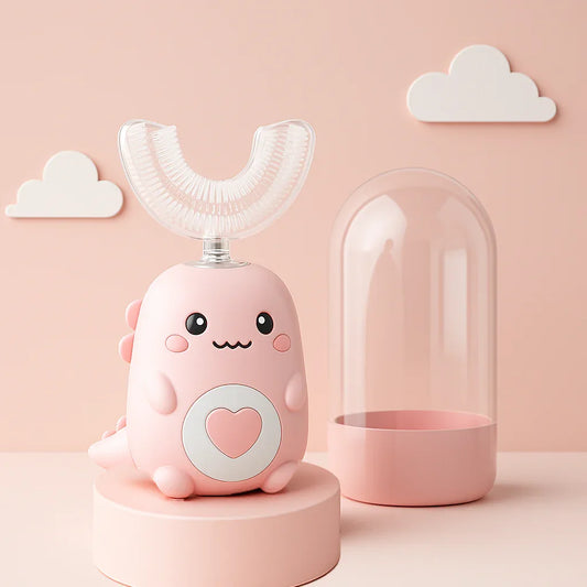 Children'S Electric Toothbrush Food Grade Silicone Oral 360 Degree Automatic Usb Charging Smart Children'S Toothbrush U-Shaped